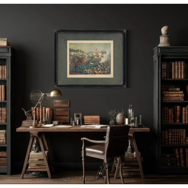 Battle of Williamsburggen Hancocks Charge May 5 1862 Union Gen Mcclellan Con — Framed Wall Art Room View | Bella Frye