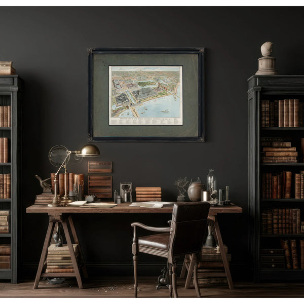 Birds Eye View of the Worlds Columbian Exposition Chicago 1893 1893 — Framed Wall Art Room View | Bella Frye
