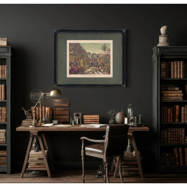 Entrance of Cortez Into Mexico 19th Century — Framed Wall Art Room View | Bella Frye