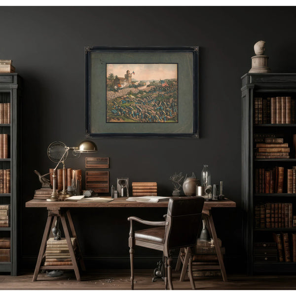 Charge of the 24th and 25th Colored Infantry and Rescue of Rough Riders at S — Framed Wall Art Room View | Bella Frye