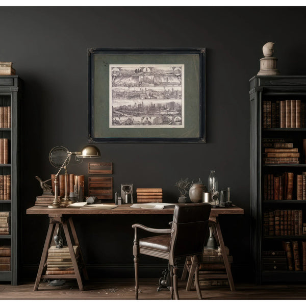 Destruction of San Francisco by Earthquake Fire 19th Century — Framed Wall Art Room View | Bella Frye