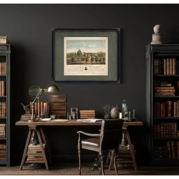 a View of the Birth Place of Robert Fulton Lancaster County State of Pennsylv — Framed Wall Art Room View | Bella Frye