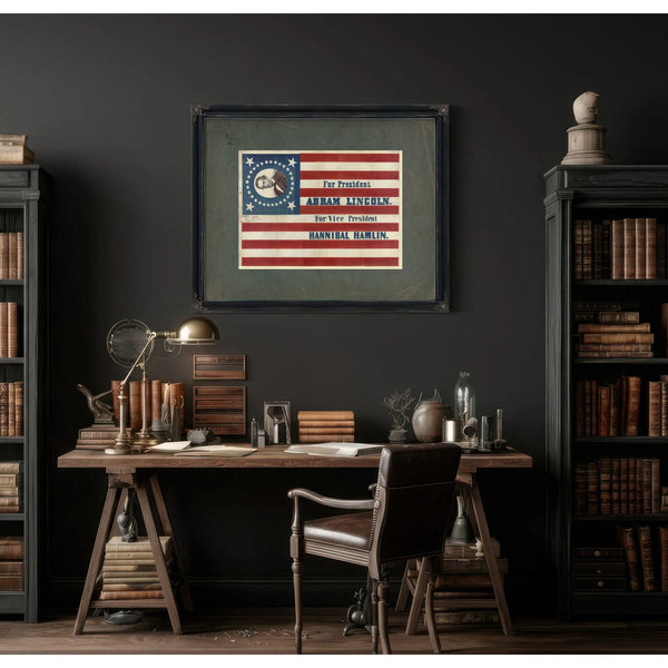 for President Abram Lincoln for Vice President Hannibal Hamlin 186 — Framed Wall Art Room View | Bella Frye