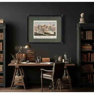Grandest Palace Drawing Room Steamers in the World Drew and St John 1878 — Framed Wall Art Room View | Bella Frye