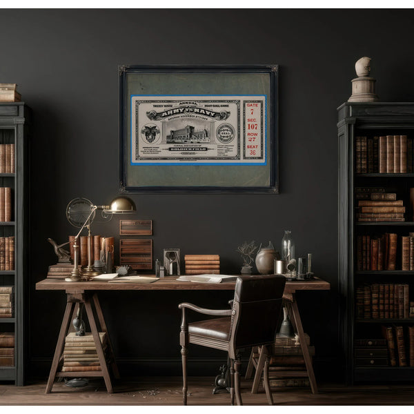 Ticket to the 1926 Army Navy Game 2 Front — Framed Wall Art Room View | Bella Frye