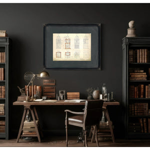 The Keepers Blueprint Fort Carroll Light Station Technical Drawings — Framed Wall Art Room View | Bella Frye