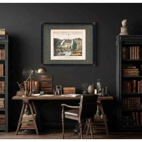 Camp Thompson Encampment of the Springfield Light Guard 19th Century — Framed Wall Art Room View | Bella Frye