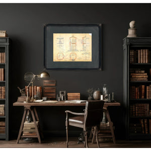 The Keepers Blueprint Baltimore Harbor Light Station Plans of 1885 — Framed Wall Art Room View | Bella Frye