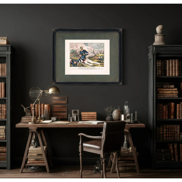 Death of Colonel Pierce M Butler of the South Carolina Palmetto Regiment at — Framed Wall Art Room View | Bella Frye