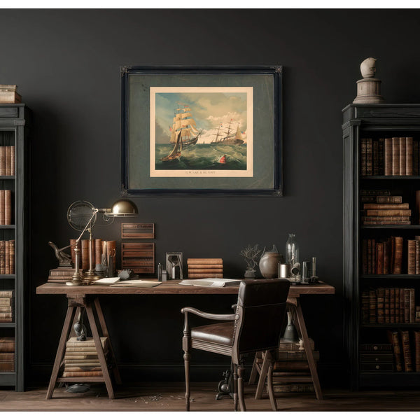 Gw Gail Ax Navy 1886 — Framed Wall Art Room View | Bella Frye