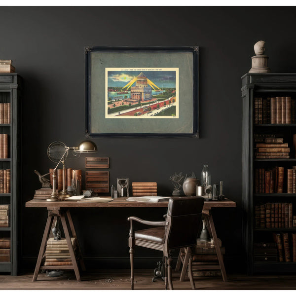 The Generals Eternal Vigil Riverside Mausoleum Nocturne — Framed Wall Art Room View | Bella Frye