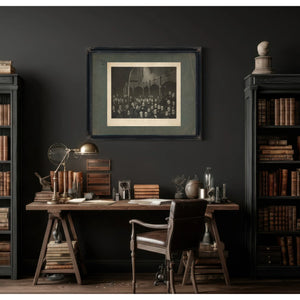 Distinguished Americans at a Meeting of the New York Historical Society 19th — Framed Wall Art Room View | Bella Frye