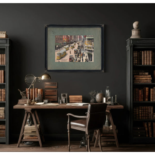 The Broadway Line Gilded Age Street Scene — Framed Wall Art Room View | Bella Frye