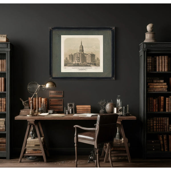 Capitol of Michigan Lansing 19th Century — Framed Wall Art Room View | Bella Frye