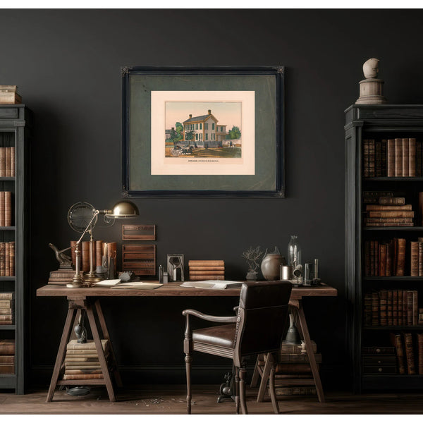 Abraham Lincolns Residence 19th Century — Framed Wall Art Room View | Bella Frye