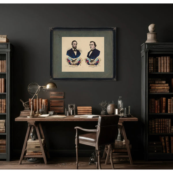 Abraham Lincoln of Illinois Andrew Johnson of Tennessee 1864 — Framed Wall Art Room View | Bella Frye