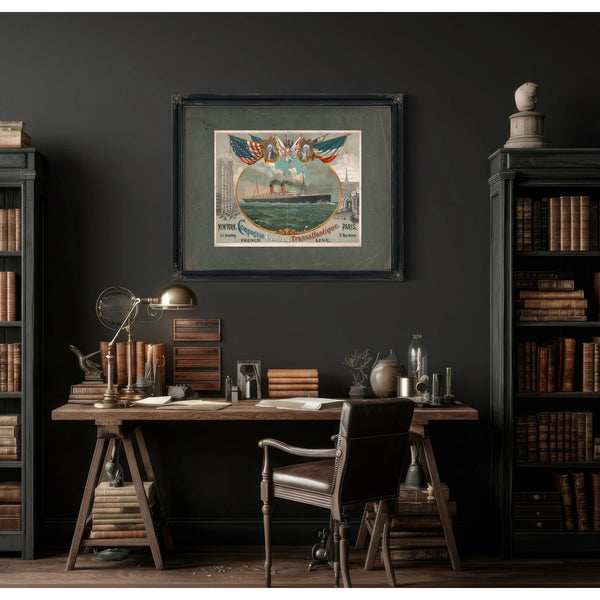 Compagnie Generale Transatlantique 19 — Framed Wall Art Room View | Bella Frye