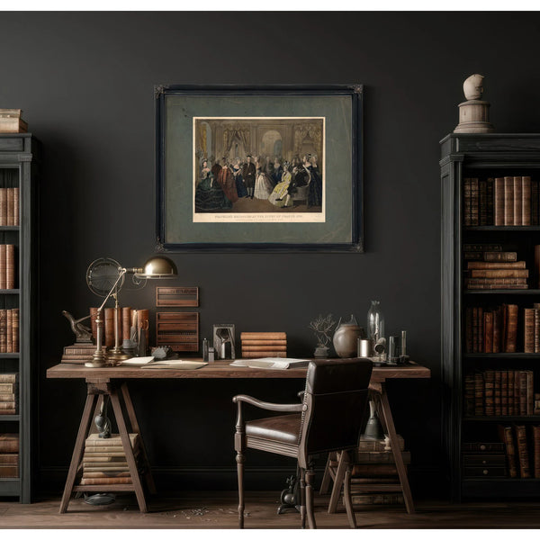 Franklins Reception at the Court of France 1778 Respectfully Dedicated to Th — Framed Wall Art Room View | Bella Frye