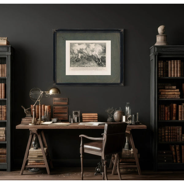 Bombardment of Island Number Ten in the Mississippi River by the Gunboat and — Framed Wall Art Room View | Bella Frye