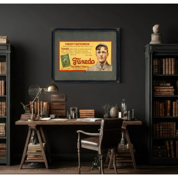 Christy Mathewson Tuxedo Tobacco Trolley Car Advertising Sign 2 — Framed Wall Art Room View | Bella Frye