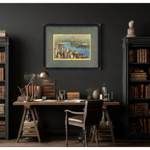 Steel Wings Over Manhattan Vintage Military Aviation Print — Framed Wall Art Room View | Bella Frye