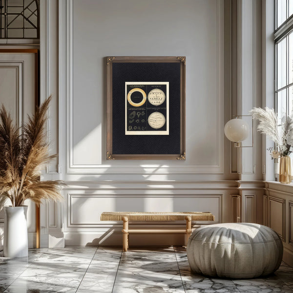 The Burning Eye Victorian Studies of Solar Phenomena and Planetary Transits — Framed Wall Art Room View | Bella Frye