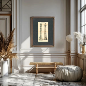 The Iron Sentinel of Cape Canaveral Maritime Engineering Blueprint — Framed Wall Art Room View | Bella Frye