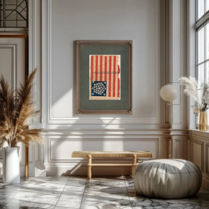 American Flag Campaign Banner for Stephen a Douglas and Herschel V Johnson 186 — Framed Wall Art Room View | Bella Frye