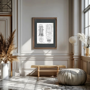 The Sunken Chamber Baltimore Caisson Engineering Blueprint — Framed Wall Art Room View | Bella Frye