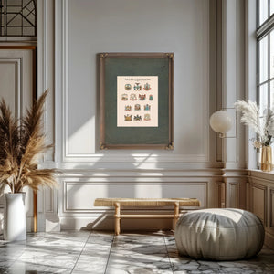 Coats of Arms of the Thirteen Original States 19th Century — Framed Wall Art Room View | Bella Frye