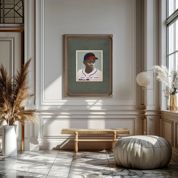 Satchel Paige 1949 Bowman 384ced — Framed Wall Art Room View | Bella Frye