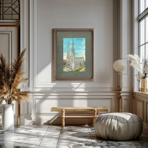 The Gothic Spires of Fifth Avenue a Monument in Stone and Shadow — Framed Wall Art Room View | Bella Frye