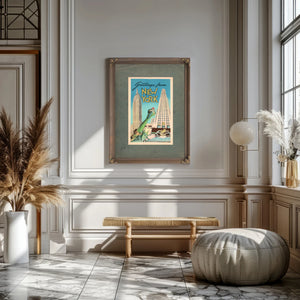 Lady Libertys Concrete Cosmos a Manhattan Postcard Relic — Framed Wall Art Room View | Bella Frye