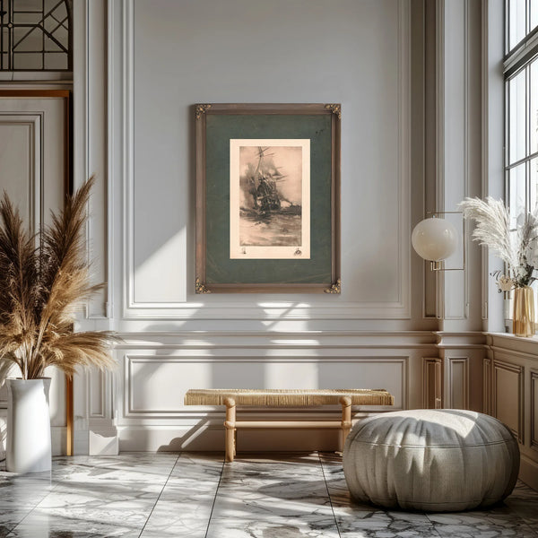 Burning of the Congress 1892 — Framed Wall Art Room View | Bella Frye
