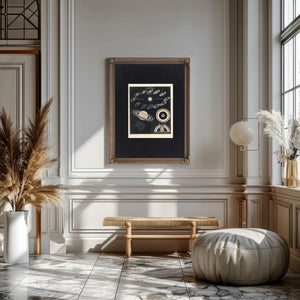 Saturn's Cosmic Theater Celestial Mechanics of the Ringed World — Framed Wall Art Room View | Bella Frye