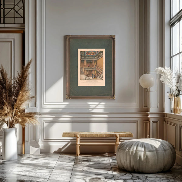 Washington Grand Eastern Stairway to the Gallery of the House of Representatives Us Capitol 19th Century — Framed Wall Art Ro