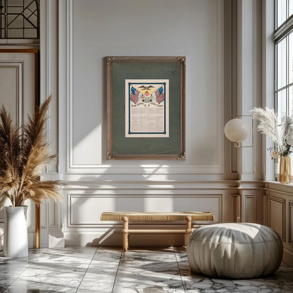 Origin and History of the Stars and Stripes 1899 — Framed Wall Art Room View | Bella Frye