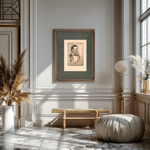 Abraham Lincoln Bust Portrait Without Beard 19 192 — Framed Wall Art Room View | Bella Frye