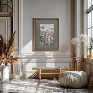 Tomorrows Metropolis a Prophecy in Steel and Sky — Framed Wall Art Room View | Bella Frye