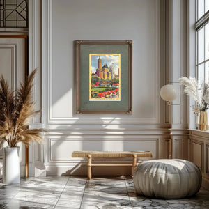 Manhattan Rising a Gilded View From the Park — Framed Wall Art Room View | Bella Frye