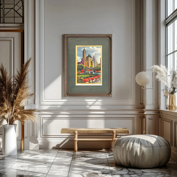 Manhattan Rising a Gilded View From the Park — Framed Wall Art Room View | Bella Frye