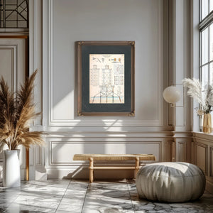 The Keepers Skeleton Brewerton Channel Lighthouse Blueprint — Framed Wall Art Room View | Bella Frye