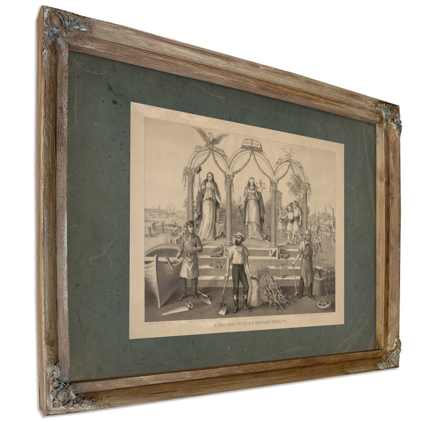 a Nations Pride a Nations Wealth 1884 — Verdigris Framed Canvas Print | Bella Frye