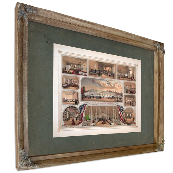Citizens Volunteer Hospital Corner of Broad St Washington Avenue Philadelph — Verdigris Framed Canvas Print | Bella Frye