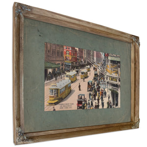 The Broadway Line Gilded Age Street Scene — Verdigris Framed Canvas Print | Bella Frye