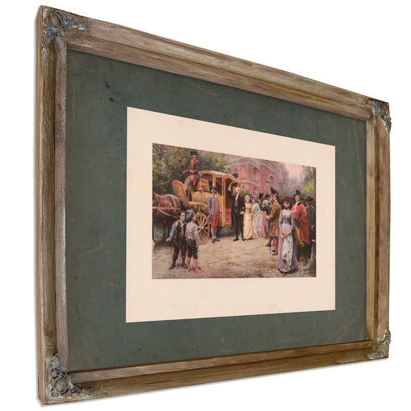 General Washington at Christ Church Easter Morning 1795 199 — Verdigris Framed Canvas Print | Bella Frye