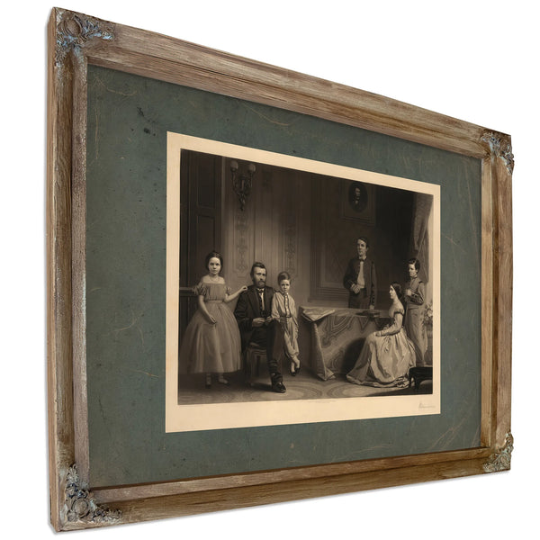 Grant and His Family 1867 — Verdigris Framed Canvas Print | Bella Frye