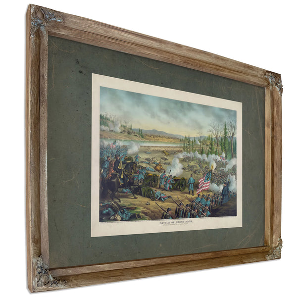 Battle of Stone River Near Murfreesborough Tenndec 31 62 Jan 2 3 1863union G — Verdigris Framed Canvas Print | Bella Frye