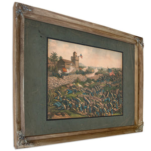Charge of the 24th and 25th Colored Infantry and Rescue of Rough Riders at S — Verdigris Framed Canvas Print | Bella Frye