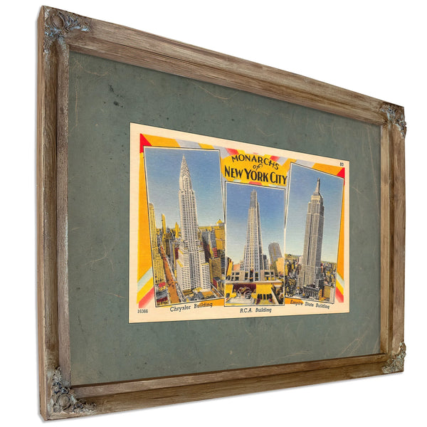 Steel Giants of the Machine Age — Verdigris Framed Canvas Print | Bella Frye